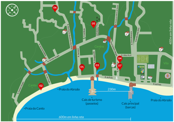 Agência Mariana Tour | Mapa de localização na Vila do Abraão