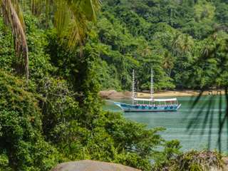 Os passeios para Lopes Mendes param na Praia dos Mangues, vizinha da Itaóca